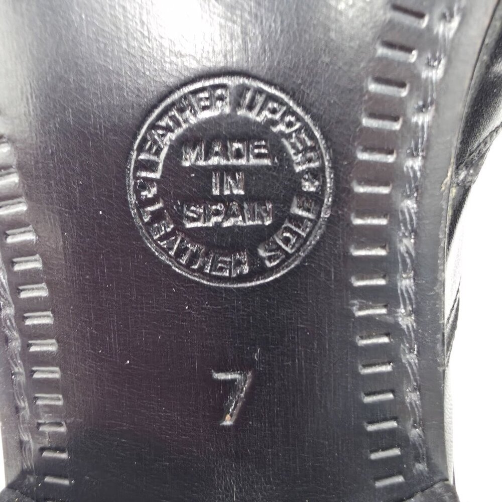 Vintage NEW Brassboot Spain Mens 7 Black Leather Loafer Dress Shoes Sandals NOS - Picture 11 of 11